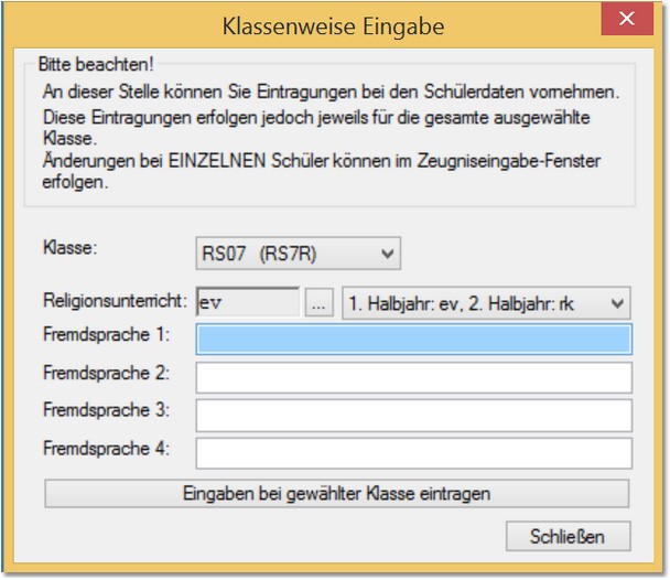 KlassenEingaben