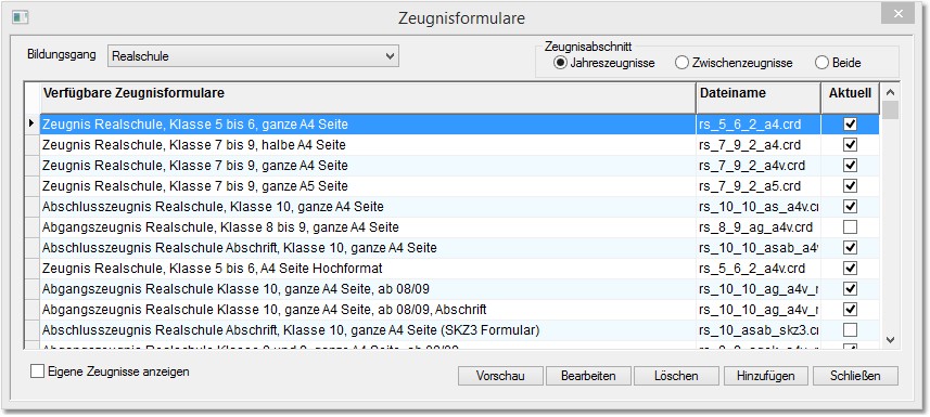 Verwalten_Zeugnisformulare